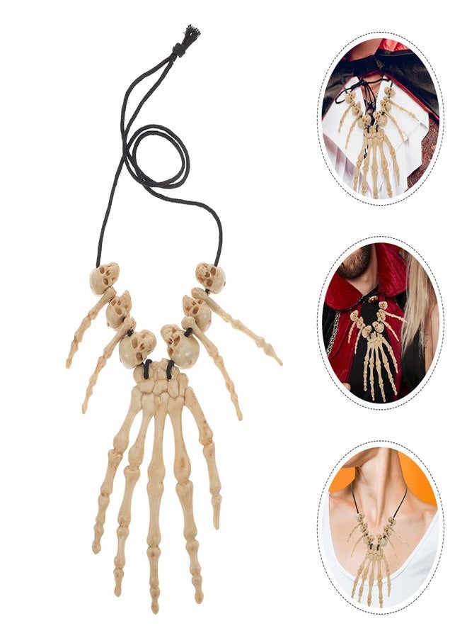 SUFUNNY Skull Necklace Skeleton Jewelry Bone Voodoo Accessories Witch Charm Halloween Costume for Kids and Men - Image 2